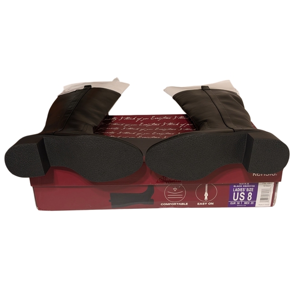 Kensie Black Knee-High Side-Zip Boots - Picture 4 of 9